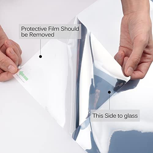 KESPEN Window Privacy Film One Way Reflective Daytime Privacy Heat Blocking Anti UV Mirror Window Tint for Home and Office, Black-Silver, 35.4 Inch X 6.5 Feet