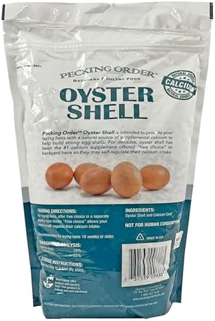 Pecking Order Oyster Shell - Calcium Supplement to Support Laying Hens and Strong Egg Shell Development (5 LB) (Pack of 2)