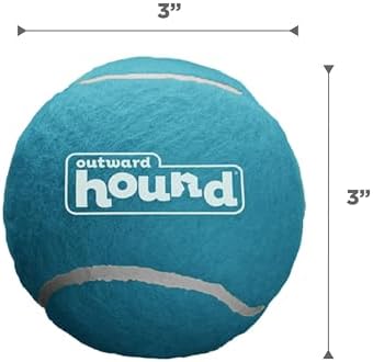 Outward Hound Squeaker Ballz, Interactive Dog Toy, Squeaky Tennis Ball, Durable Dog Toy for Fetch, Multi-Pack of 4, Large
