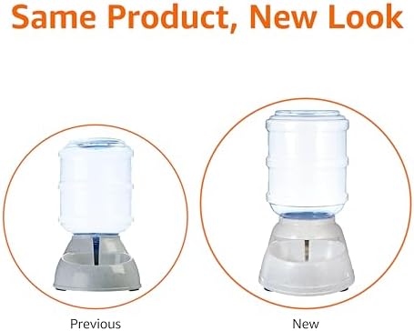 Amazon Basics Gravity Pet Water Dispenser for Cat, Dog, 1 gallon Capacity, Small, Gray
