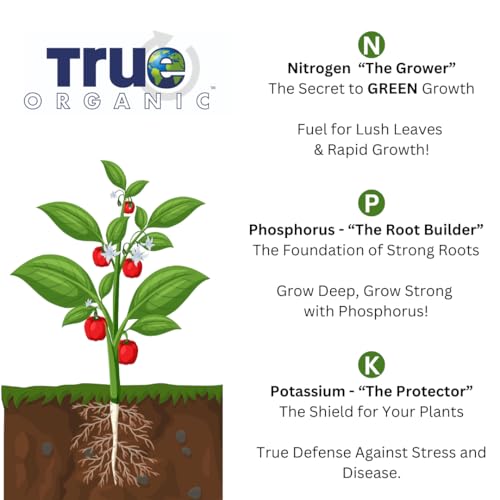 True Organic Blood Meal – High-Nitrogen Organic Fertilizer for Rapid Vegetative Growth – 3lb Bag Covers 104 Sq. Ft.