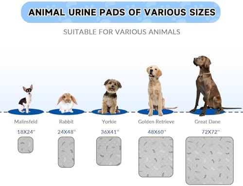 Sunheir Washable Pee Pads for Dogs 2-Pack Reusable Puppy Pads Pet Training Pads, Waterproof Dog Pee Pads for Crate, Whelping Pad, Non-Slip Protects Against Urine Leakage (Leaves - Deep Grey, 24x36)