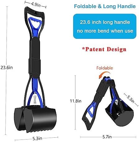 UPSKY Pooper Scooper for Large Small Dogs, Folding Dog Poop Scooper, Durable Spring and Premium Materials,Easy to Use for Grass, Dirt, Gravel Pick Up Shovel