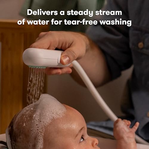 Frida Baby Control The Flow Bathtub Sprayer Attachment for Baby Bathtub, Shower Head with Scalp Massager, Control Waterflow with 2 Pressure Modes