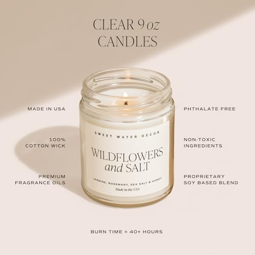 Sweet Water Decor In My Auntie Era Candle - Jasmine, Rosemary, Sea Salt, and Honey Scented Candle - 9 oz Soy Candle in Clear Jar with 40+ Hours Burn Time - Gifts for Aunts