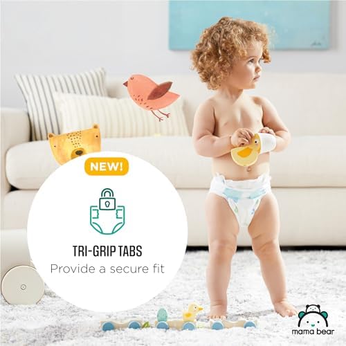 Amazon Brand - Mama Bear Gentle Touch Diapers, Size 4, 148 Count (4 packs of 37)