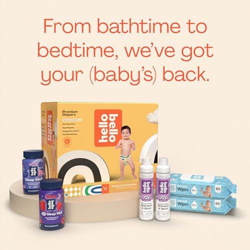 Hello Bello Premium Baby Diapers Size 1, 32 Count of Disposable, Extra-Absorbent, Hypoallergenic Baby Diapers with Snug and Comfort Fit, Sleepy Sloth