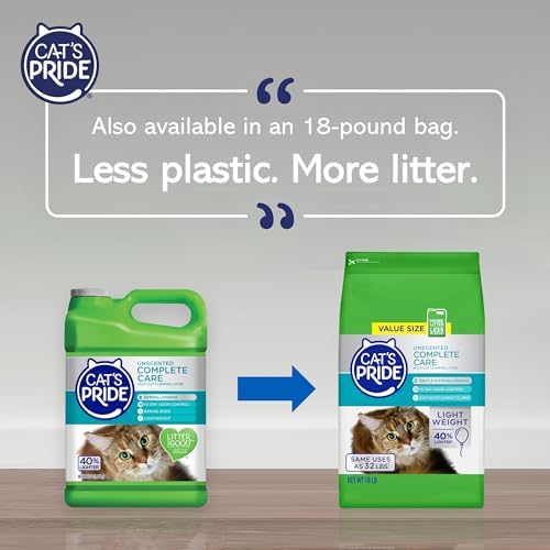 Cat's Pride Premium Lightweight Clumping Litter: Complete Care - Up to 10 Days of Powerful Odor Control - Hypoallergenic - Multi-Cat, Unscented, 10 Pounds
