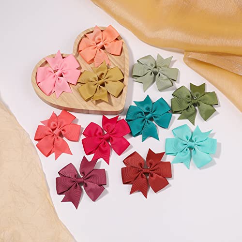 Choicbaby Hair Bows for Girls, 3" Grosgrain Ribbon Pinwheel Hair Bows for Toddler Girls, Pack of 80