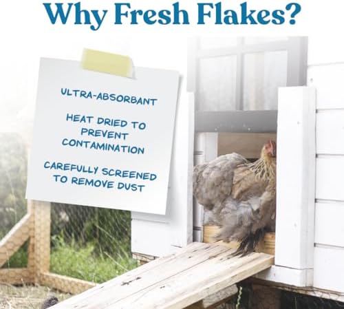 Manna Pro Fresh Flakes | Chicken Coop Bedding | Pine Shavings for Chicken Bedding | 4 Cubic Feet