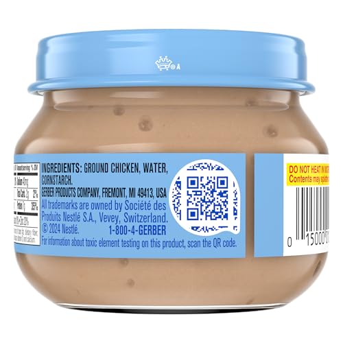 Gerber Stage 2, Chicken and Gravy Jar, Baby Food, Mealtime Poultry Puree, 10-Pack