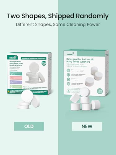 GROWNSY Detergent Washing Tablets 130 PCS for Momcozy, Baby Brezza Bottle Washer, Compatible with All Brands Baby Bottle Washers