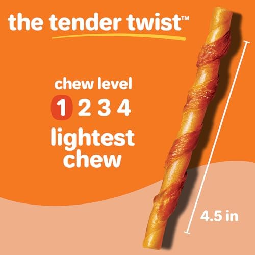 Hartz Oinkies Tender Twists with Real Chicken Breast Rawhide-Free Dog Treats, Highly Digestible Dog Chews, 36 Count