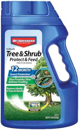 BioAdvanced 12 Month Tree and Shrub Protect and Feed, Granules, 4 lb, Insect Killer and Fertilizer & Plant Food