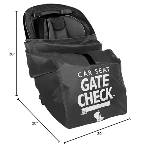 J.L. Childress Gate Check Bag for Car Seats - Travel Bag for Airplane - Includes AIRTAG Holder - Fits All Baby Car Seats, Infant Carriers & Child Booster Seats, Black