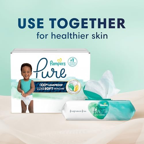 Pampers Pure Protection Baby Diapers, Size 5 (27+ lbs), 132 Count, Up to 100% Leakproof, Premium Plant-based Skin Protection, Hypoallergenic Soft Diapers