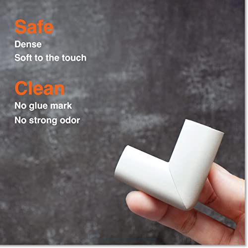 Roving Cove Slim-Fit Corner Edge Protector for Baby Proofing (Small 15ft Edge 4 Corners), Furniture Safety Bumper Guard, Soft NBR Rubber Foam, 3M Adhesive, Oyster White (Off White)