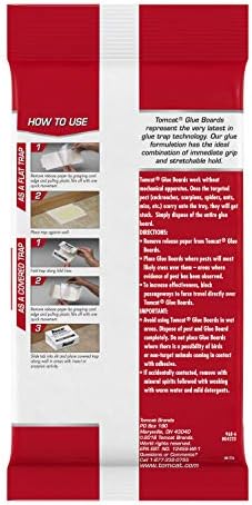 Tomcat Glue Boards with Immediate Grip Glue for Mice, Cockroaches, and Insects, Ready-to-Use, 8-Pack (32 Glue Boards)