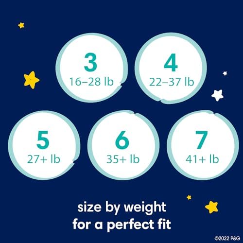 Pampers Overnight Diapers - Swaddlers Overnights - Size 7, 36 Count, Disposable Baby Diaper, Night Time Leak and Skin Protection