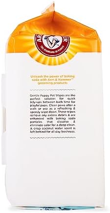 Arm & Hammer for Pets Gentle Puppy Bath Wipes, Coconut Water All Purpose Puppy Cleaning Wipes Remove Odor & Refresh Skin for Pets Gentle Tearless Pet Wipes 100 Count, (Pack of 3)