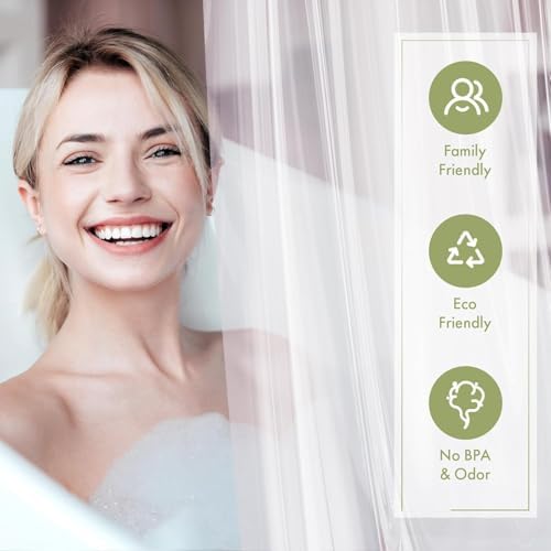 AmazerBath Long Shower Curtain Liner with 3 Magnets, 72x80 Clear Shower Curtain Liner Tall, Waterproof Plastic Shower Liner, Lightweight PEVA Shower Curtain with 12 Rustproof Metal Grommets