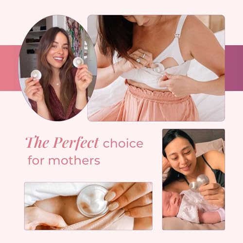 SILVERETTE® The Original Silver Nursing Cups, Nipple Covers for Breastfeeding Essentials, Pure 925 Silver Nipple Shields for Breastfeeding Newborn, Lightweight Nursing Cups, XL Size