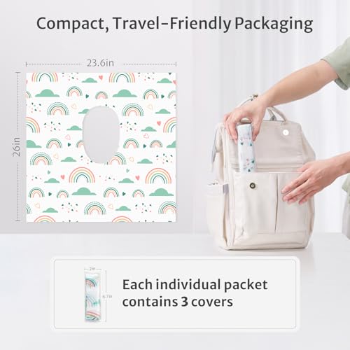 Blissful Diary 30 Pcs Toilet Seat Covers Disposable for Toddlers & Adults, Extra Large Waterproof, Portable Package for Travel, Kids Potty Training