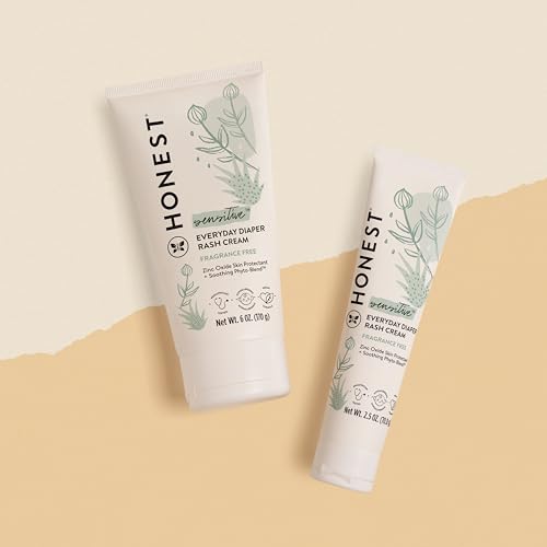 The Honest Company Hypoallergenic Diaper Rash Cream | Moisturizing + Calming Zinc Oxide Ointment | NEA Recognized, Cruelty Free | Value Size, 6 oz