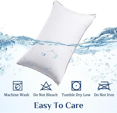JOLLYVOGUE Standard Pillows Set of 2, Cooling and Supportive Pillows Full Size Set of 2 for Side and Back Sleepers, Down Alternative Hotel Collection Sleeping Pillow