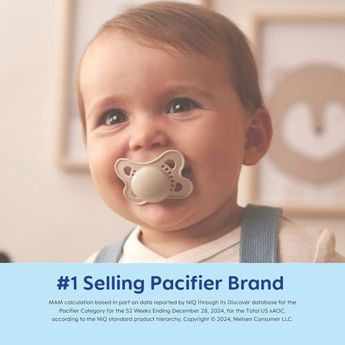 MAM Original Matte Baby Pacifiers, Binky for Girls 0-6 Months, BPA-Free Silicone Nipple, Easy to Clean, Best for Breastfed Babies, Developed with Medical Experts, 4 Count Binkies
