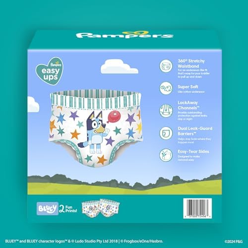 Pampers Training Pants - Easy Ups Boys & Girls Bluey - Size 4T-5T, 104 Count, Children's Potty Underwear (Packaging May Vary)