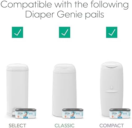 The Diaper Genie Jumbo+ Square Refill, with continuous film, can hold up to 1080 newborn-sized diapers per refill.