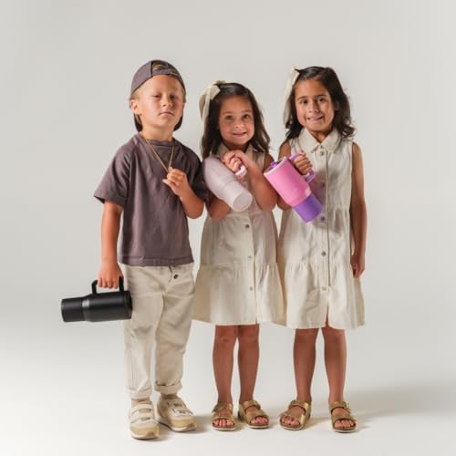 HydroJug Kids - 20 oz Insulated Kids Water Bottle with Flip Straw & Handle | Leak-Proof & Durable | Perfect for School, Sports, Lunch, Travel & Camp, Pink Sugar