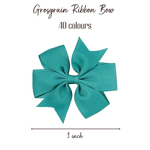Choicbaby Hair Bows for Girls, 3" Grosgrain Ribbon Pinwheel Hair Bows for Toddler Girls, Pack of 80