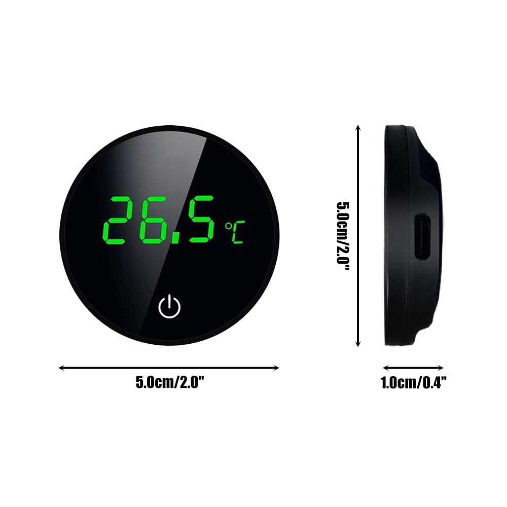 DONGKER Digital Aquarium Thermometer,USB LED Stick-on Fish Tank Thermometer with ℃/℉ Switching Buttons for Aquarium Temperature Measurement