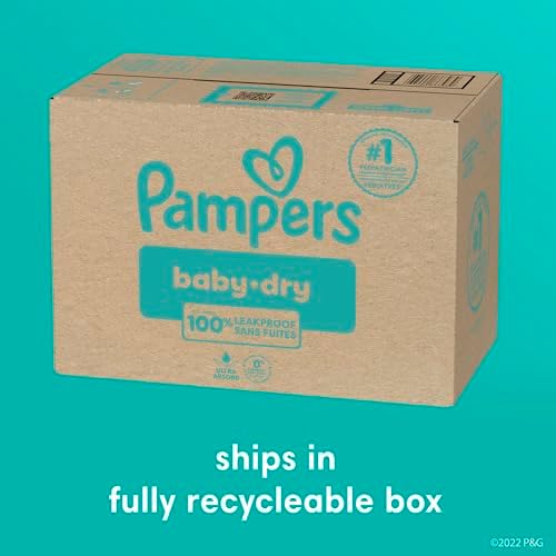 Pampers Diapers - Baby Dry - Size 1, 120 Count, Absorbent Disposable Infant Diaper (Packaging May Vary)