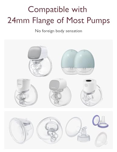 Momcozy Flange Insert 21mm Compatible with 24mm Flange/Shield of Most Pumps, Insert for Breast Pump Replacement Accessories, 4PCS 21mm