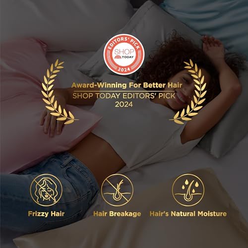 Bedsure King Size Satin Pillowcase Set of 2 - Beige Silky Pillow Cases for Hair and Skin with Envelope Closure, Similar to Silk Pillow Cases, Gifts for Women Men, 20x36 Inches, 2pcs