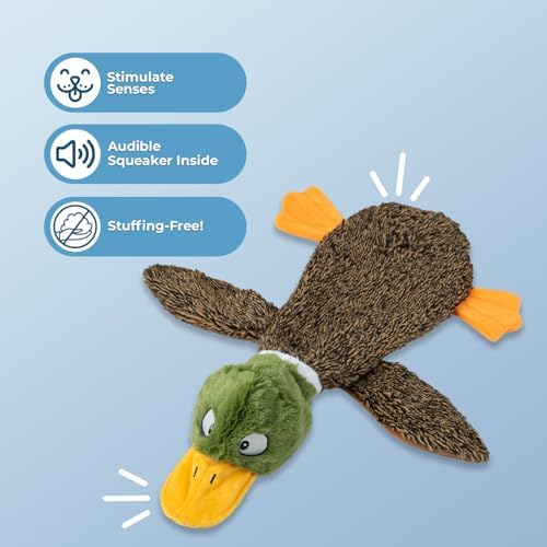 Best Pet Supplies 2-in-1 Stuffless Squeaky Dog Toys with Soft, Durable Fabric for Small, Medium, and Large Pets, No Stuffing for Indoor Play, Supports Active Biting and Play - 4 Figures, Small