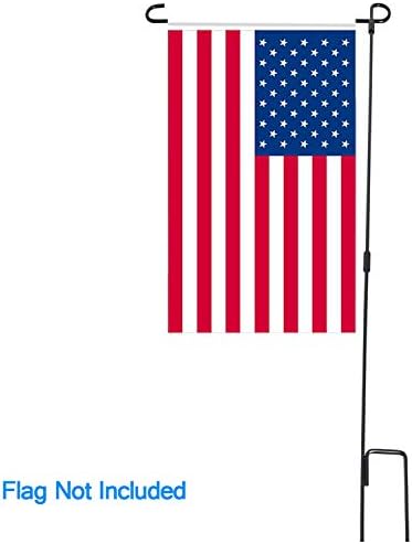 HOOSUN Garden Flag Stand, Premium Garden Flag Pole Holder Metal Wrought Iron Powder-Coated Weather-Proof Paint (2 Pack) with Tiger Clip and Spring Stoppers