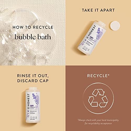 The Honest Company Foaming Bubble Bath | Gentle for Baby | Naturally Derived, Tear-free, Hypoallergenic | Lavender Calm, 12 fl oz