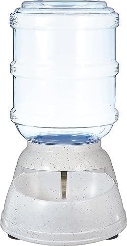 Amazon Basics Gravity Pet Water Dispenser for Cat, Dog, 1 gallon Capacity, Small, Gray