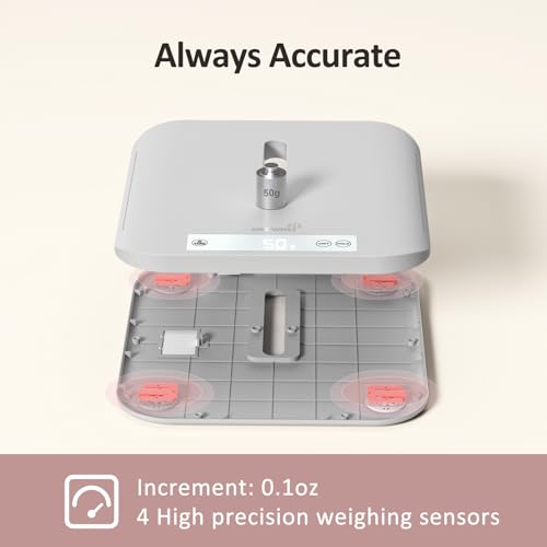 Multifunctional Baby & Pet Scale - Weigh Up to 330lbs, Digital with Hold Function, Height Measurement, 5 Units, LED Screen Grey