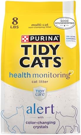 Purina Tidy Cats Tidy Care Alert Cat Health Monitoring Non Clumping Cat Litter with Silica Crystals - 8 lb (Pack of 1)