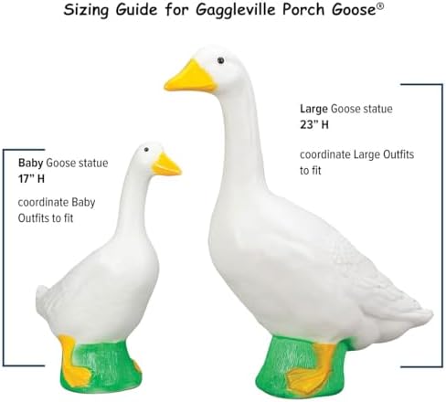 Fox Valley Traders Gaggleville Porch Goose Baby Statue – Charming 17" Outdoor Decorative Figurine for Garden, Patio, or Entryway Accent