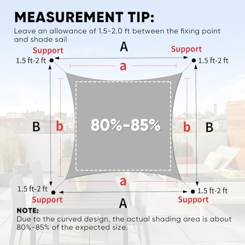 Shade&Beyond Waterproof Sun Shade Sail, 9'x19' Sand Rectangular, UV Resistant Rain Canopy, Curved Edges Shade Cloth for Garden Yard Activities (We Make Custom Size)