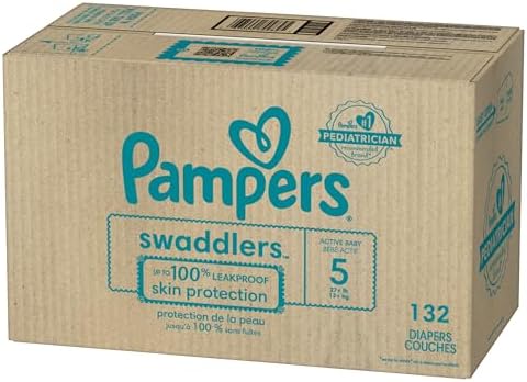 Pampers Baby Diapers - Swaddlers - Size 5, 132 Count, Ultra Absorbent Disposable Infant Diaper