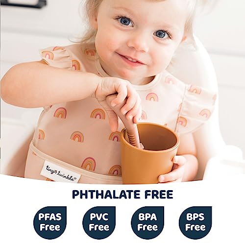 Tiny Twinkle Mess Proof Baby Bibs for Eating - Waterproof, Wipeable Bibs - Toddler Bibs - Travel Friendly - PFAS, PVC, BPA, Phthalate Free - Baby Food Bibs(3 Pack,Unicorn)