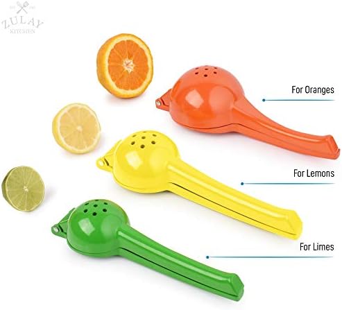 Zulay Premium Quality Metal Lemon Squeezer, Citrus Juicer, Manual Press for Extracting the Most Juice Possible - Pink
