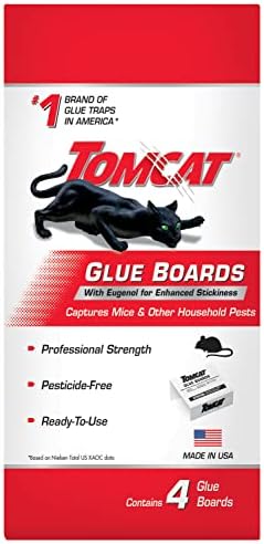 Tomcat Glue Boards with Immediate Grip Glue for Mice, Cockroaches, and Insects, Ready-to-Use, 8-Pack (32 Glue Boards)